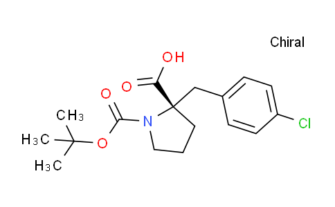 CAS No. 1217777-96-2, (S)-1-(tert-butoxycarbonyl)-2-(4-chlorobenzyl)pyrrolidine-2-carboxylic acid