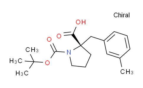 CAS No. 1217604-87-9, (S)-1-(tert-butoxycarbonyl)-2-(3-methylbenzyl)pyrrolidine-2-carboxylic acid