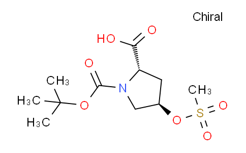CAS No. 202477-59-6, (2S,4R)-1-(tert-butoxycarbonyl)-4-((methylsulfonyl)oxy)pyrrolidine-2-carboxylic acid