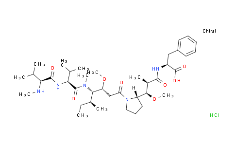 CAS No. 1415246-68-2, ((2R,3R)-3-((S)-1-((3R,4S,5S)-4-((S)-N,3-dimethyl-2-((S)-3-methyl-2-(methylamino)butanamido)butanamido)-3-methoxy-5-methylheptanoyl)pyrrolidin-2-yl)-3-methoxy-2-methylpropanoyl)-L-phenylalanine hydrochloride
