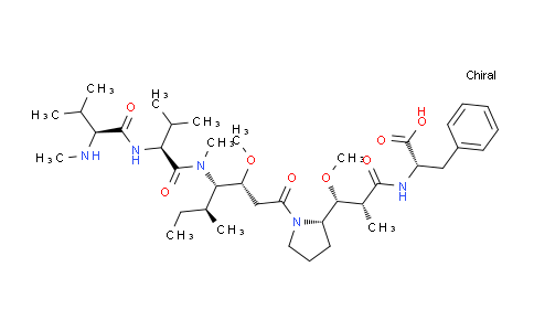 CAS No. 745017-94-1, ((2R,3R)-3-((S)-1-((3R,4S,5S)-4-((S)-N,3-dimethyl-2-((S)-3-methyl-2-(methylamino)butanamido)butanamido)-3-methoxy-5-methylheptanoyl)pyrrolidin-2-yl)-3-methoxy-2-methylpropanoyl)-L-phenylalanine