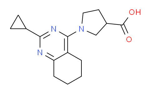 CAS No. 1708268-60-3, 1-(2-Cyclopropyl-5,6,7,8-tetrahydroquinazolin-4-yl)pyrrolidine-3-carboxylic acid