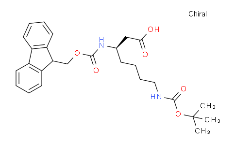 CAS No. 266318-77-8, (R)-3-((((9H-Fluoren-9-yl)methoxy)carbonyl)amino)-7-((tert-butoxycarbonyl)amino)heptanoic acid