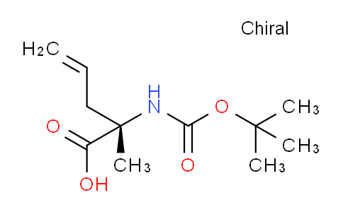 CAS No. 136707-27-2, (S)-2-((tert-butoxycarbonyl)amino)-2-methylpent-4-enoic acid