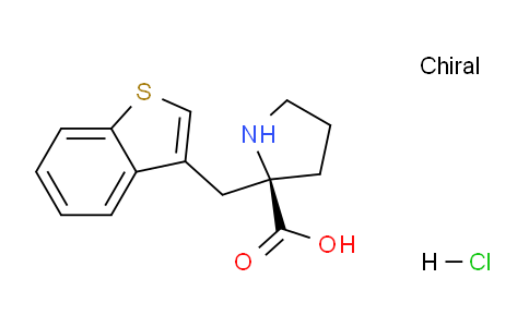 CAS No. 1049729-06-7, (R)-2-(benzo[b]thiophen-3-ylmethyl)pyrrolidine-2-carboxylic acid hydrochloride