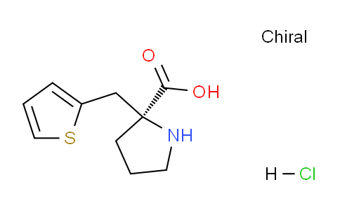 CAS No. 1217711-72-2, (S)-2-(thiophen-2-ylmethyl)pyrrolidine-2-carboxylic acid hydrochloride