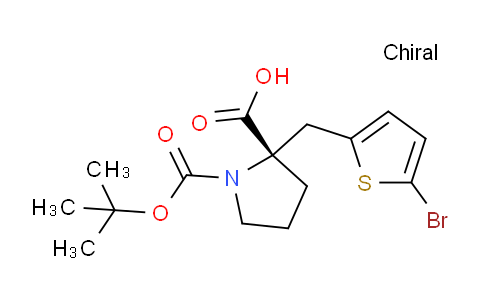 CAS No. 1217620-55-7, (S)-2-((5-Bromothiophen-2-yl)methyl)-1-(tert-butoxycarbonyl)pyrrolidine-2-carboxylic acid