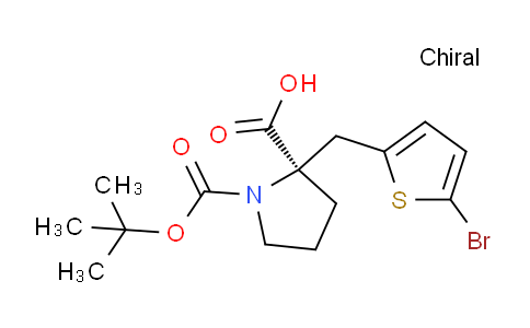 MC701656 | 959578-36-0 | (R)-2-((5-Bromothiophen-2-yl)methyl)-1-(tert-butoxycarbonyl)pyrrolidine-2-carboxylic acid
