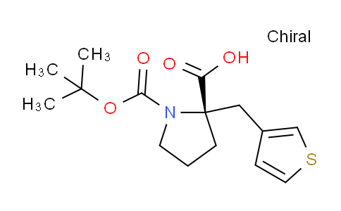 CAS No. 1217714-91-4, (S)-1-(tert-Butoxycarbonyl)-2-(thiophen-3-ylmethyl)pyrrolidine-2-carboxylic acid