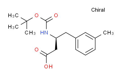 CAS No. 270062-93-6, (S)-3-((tert-Butoxycarbonyl)amino)-4-(m-tolyl)butanoic acid