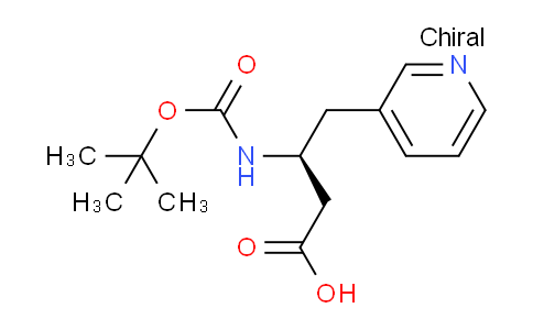 CAS No. 208404-16-4, (S)-3-((tert-Butoxycarbonyl)amino)-4-(pyridin-3-yl)butanoic acid