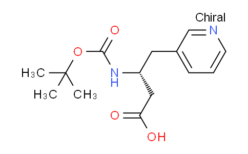 CAS No. 269396-65-8, (R)-3-((tert-Butoxycarbonyl)amino)-4-(pyridin-3-yl)butanoic acid