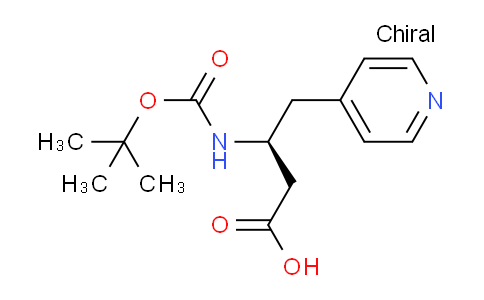 CAS No. 219297-13-9, (S)-3-((tert-Butoxycarbonyl)amino)-4-(pyridin-4-yl)butanoic acid