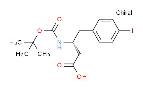 CAS No. 269396-71-6, (R)-3-((tert-Butoxycarbonyl)amino)-4-(4-iodophenyl)butanoic acid