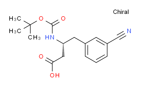 CAS No. 269726-83-2, (R)-3-((tert-Butoxycarbonyl)amino)-4-(3-cyanophenyl)butanoic acid