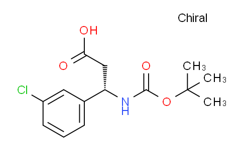 CAS No. 500770-74-1, (S)-3-((tert-Butoxycarbonyl)amino)-3-(3-chlorophenyl)propanoic acid