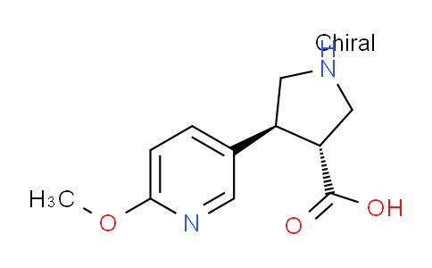 CAS No. 1392266-65-7, (3R,4S)-rel-4-(6-Methoxypyridin-3-yl)pyrrolidine-3-carboxylic acid