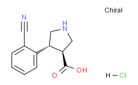 CAS No. 1049734-84-0, (3S,4R)-4-(2-Cyanophenyl)pyrrolidine-3-carboxylic acid hydrochloride