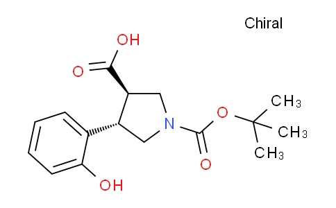 CAS No. 1392212-25-7, (3R,4S)-rel-1-(tert-Butoxycarbonyl)-4-(2-hydroxyphenyl)pyrrolidine-3-carboxylic acid