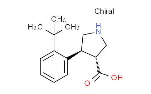 CAS No. 1381947-99-4, (3R,4S)-rel-4-(2-(tert-Butyl)phenyl)pyrrolidine-3-carboxylic acid