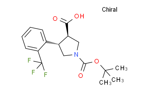 CAS No. 1381947-36-9, (3R,4S)-rel-1-(tert-Butoxycarbonyl)-4-(2-(trifluoromethyl)phenyl)pyrrolidine-3-carboxylic acid