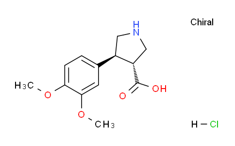 CAS No. 1392210-72-8, (3R,4S)-rel-4-(3,4-dimethoxyphenyl)pyrrolidine-3-carboxylic acid hydrochloride