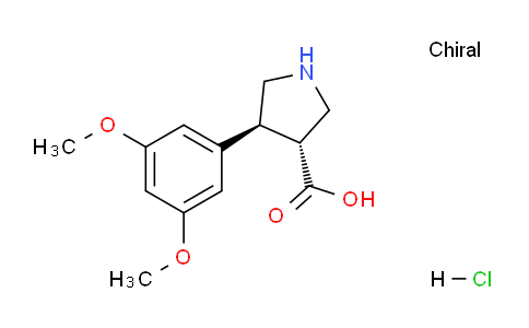 CAS No. 1392213-91-0, (3R,4S)-rel-4-(3,5-Dimethoxyphenyl)pyrrolidine-3-carboxylic acid hydrochloride