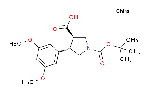 CAS No. 1392210-31-9, (3R,4S)-rel-1-(tert-Butoxycarbonyl)-4-(3,5-dimethoxyphenyl)pyrrolidine-3-carboxylic acid
