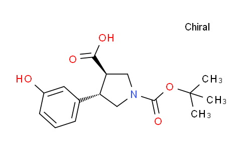 CAS No. 1392214-14-0, (3R,4S)-rel-1-(tert-Butoxycarbonyl)-4-(3-hydroxyphenyl)pyrrolidine-3-carboxylic acid