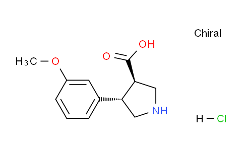CAS No. 1392208-60-4, (3R,4S)-rel-4-(3-methoxyphenyl)pyrrolidine-3-carboxylic acid hydrochloride