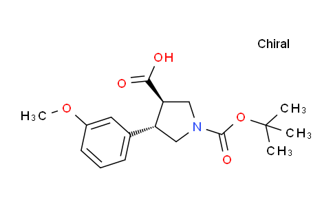 CAS No. 1217740-96-9, (3R,4S)-rel-1-(tert-Butoxycarbonyl)-4-(3-methoxyphenyl)pyrrolidine-3-carboxylic acid