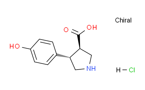 CAS No. 1392211-71-0, (3R,4S)-rel-4-(4-Hydroxyphenyl)pyrrolidine-3-carboxylic acid hydrochloride