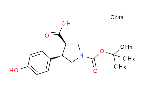 CAS No. 1392211-32-3, (3R,4S)-rel-1-(tert-Butoxycarbonyl)-4-(4-hydroxyphenyl)pyrrolidine-3-carboxylic acid