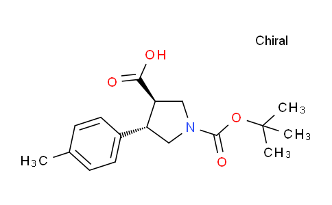CAS No. 1360437-60-0, (3R,4S)-rel-1-(tert-Butoxycarbonyl)-4-(p-tolyl)pyrrolidine-3-carboxylic acid