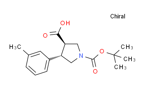 CAS No. 1255933-98-2, (3R,4S)-rel-1-(tert-Butoxycarbonyl)-4-(m-tolyl)pyrrolidine-3-carboxylic acid