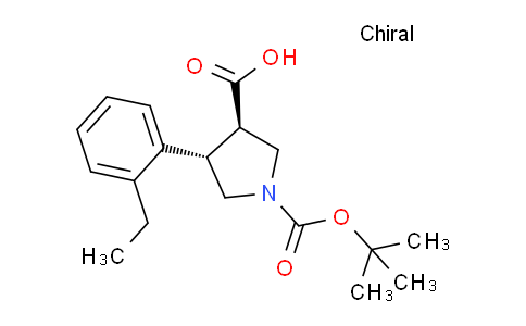 CAS No. 1381947-40-5, (3R,4S)-rel-1-(tert-Butoxycarbonyl)-4-(2-ethylphenyl)pyrrolidine-3-carboxylic acid