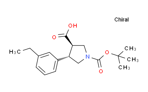 MC701974 | 1255933-99-3 | (3R,4S)-rel-1-(tert-Butoxycarbonyl)-4-(3-ethylphenyl)pyrrolidine-3-carboxylic acid