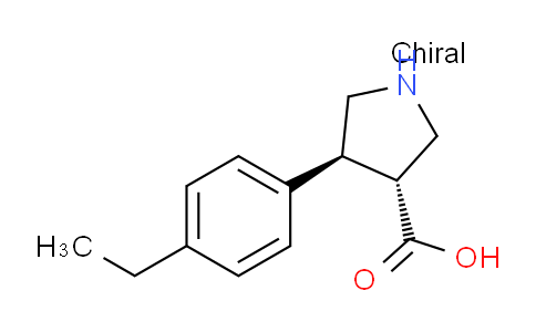 CAS No. 1381947-01-8, (3R,4S)-rel-4-(4-Ethylphenyl)pyrrolidine-3-carboxylic acid