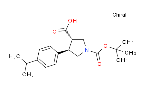 CAS No. 1394827-14-5, (3S,4R)-1-(tert-Butoxycarbonyl)-4-(4-isopropylphenyl)pyrrolidine-3-carboxylic acid