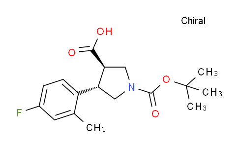 CAS No. 957476-24-3, (3R,4S)-rel-1-(tert-Butoxycarbonyl)-4-(4-fluoro-2-methylphenyl)pyrrolidine-3-carboxylic acid
