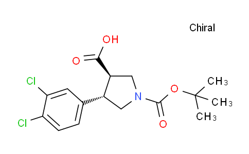 CAS No. 1160260-94-5, (3R,4S)-rel-1-(tert-Butoxycarbonyl)-4-(3,4-dichlorophenyl)pyrrolidine-3-carboxylic acid