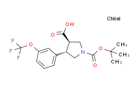 CAS No. 1255934-39-4, (3R,4S)-rel-1-(tert-Butoxycarbonyl)-4-(3-(trifluoromethoxy)phenyl)pyrrolidine-3-carboxylic acid