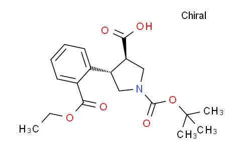 CAS No. 873846-06-1, (3R,4S)-rel-1-(tert-Butoxycarbonyl)-4-(2-(ethoxycarbonyl)phenyl)pyrrolidine-3-carboxylic acid