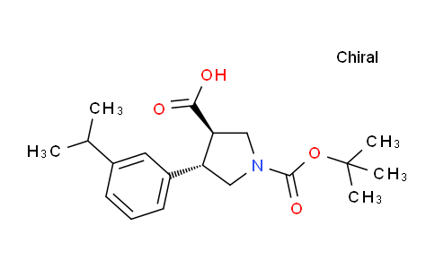 CAS No. 1255934-04-3, (3R,4S)-rel-1-(tert-Butoxycarbonyl)-4-(3-isopropylphenyl)pyrrolidine-3-carboxylic acid