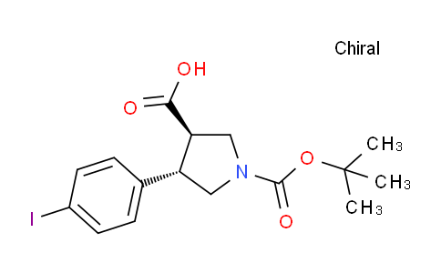 CAS No. 1381948-05-5, (3R,4S)-rel-1-(tert-Butoxycarbonyl)-4-(4-iodophenyl)pyrrolidine-3-carboxylic acid