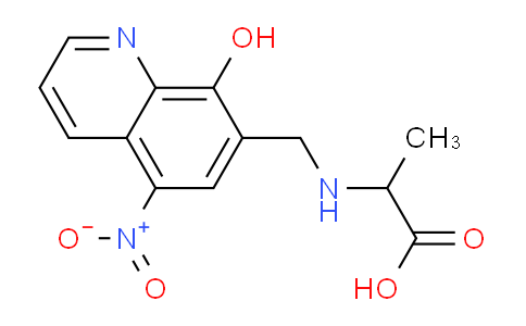 CAS No. 84677-20-3, 2-(((8-Hydroxy-5-nitroquinolin-7-yl)methyl)amino)propanoic acid