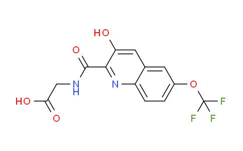CAS No. 189359-10-2, 2-(3-Hydroxy-6-(trifluoromethoxy)quinoline-2-carboxamido)acetic acid