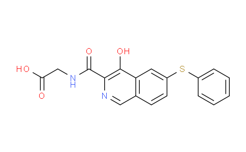 CAS No. 808116-39-4, 2-(4-Hydroxy-6-(phenylthio)isoquinoline-3-carboxamido)acetic acid