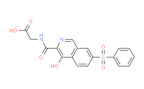 CAS No. 808118-93-6, 2-(4-Hydroxy-7-(phenylsulfonyl)isoquinoline-3-carboxamido)acetic acid
