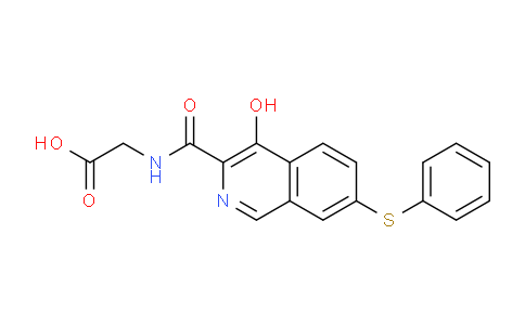 CAS No. 804476-94-6, 2-(4-Hydroxy-7-(phenylthio)isoquinoline-3-carboxamido)acetic acid